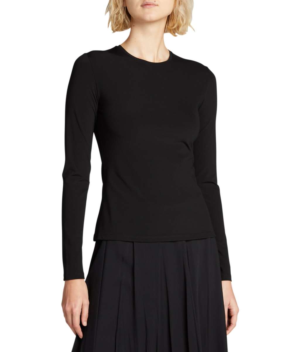 Inverness Long-Sleeve Crepe Top